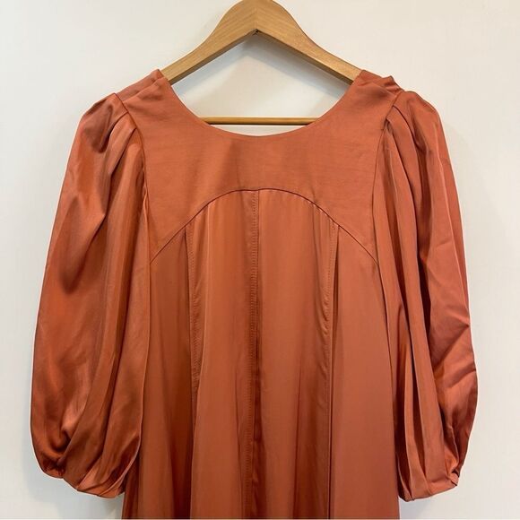 Rebecca Taylor Open Back Satin Auburn Dress in Size XS - Picture 6 of 12